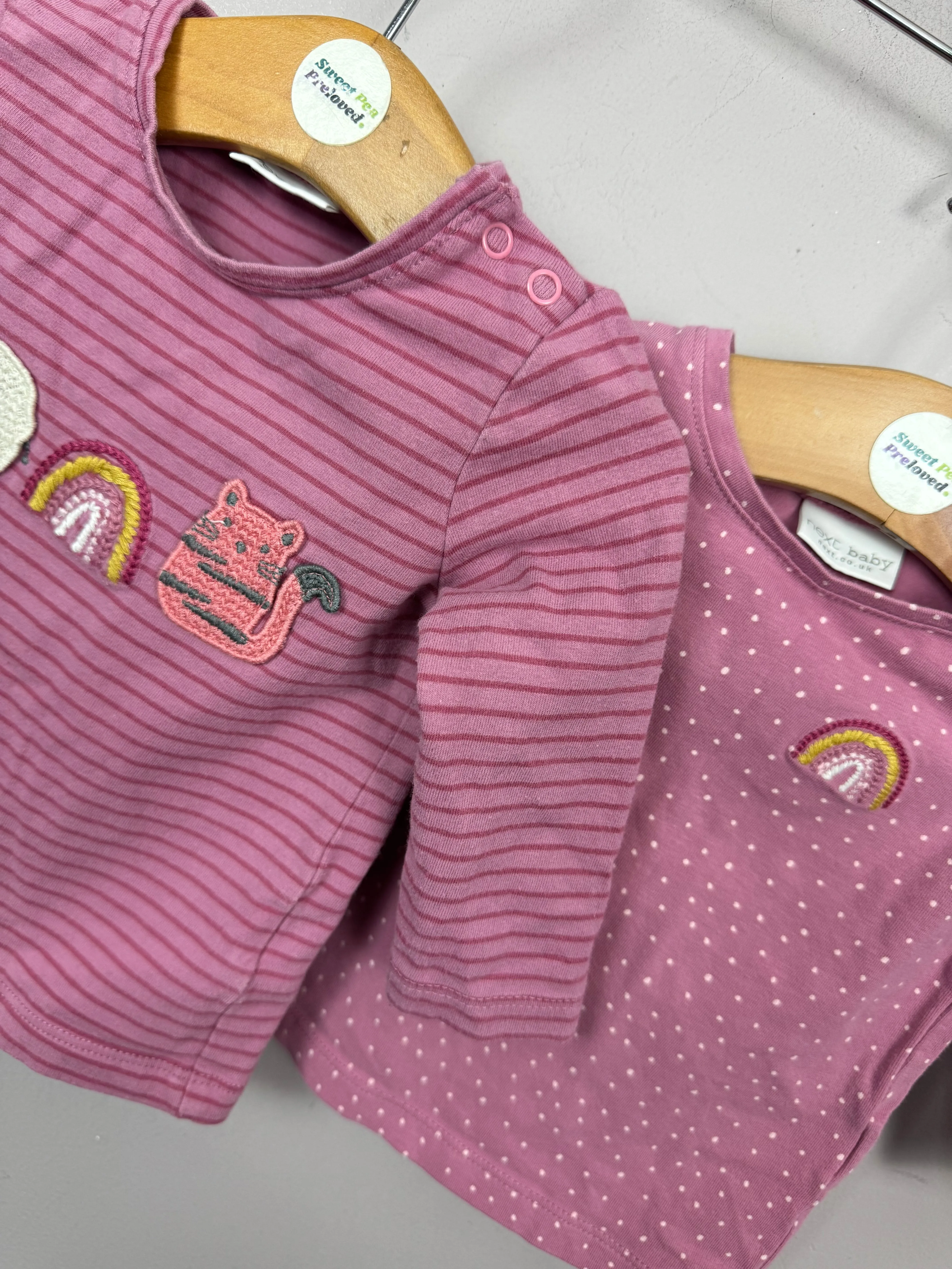 Next berry long sleeve t-shirts 0-3m