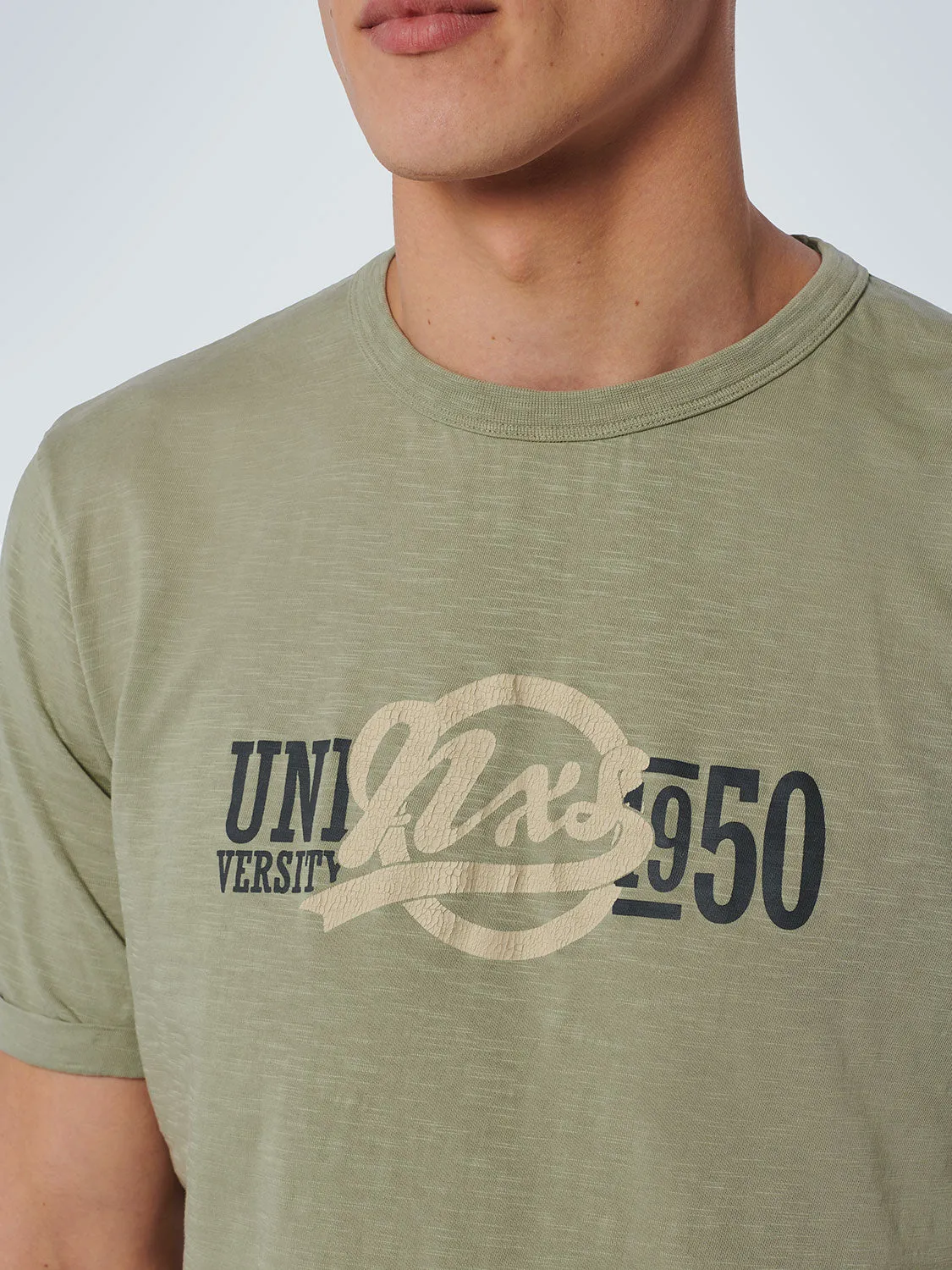 NO EXCESS UNIVERSITY PRINT CREWNECK T-SHIRT 19350370