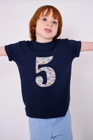 Number Navy T-Shirt in Tom's Jet Liberty Print