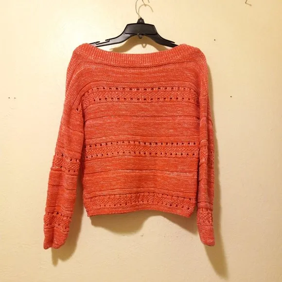NWOT Pink Cotton Wide Neck Sweater