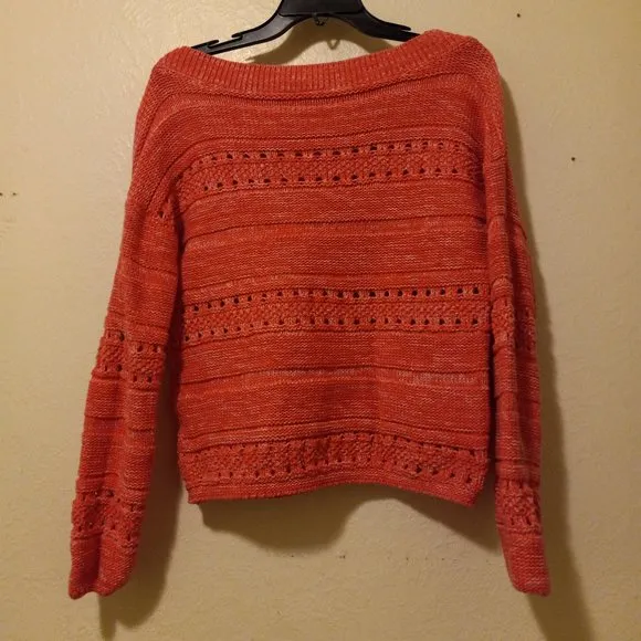 NWOT Pink Cotton Wide Neck Sweater