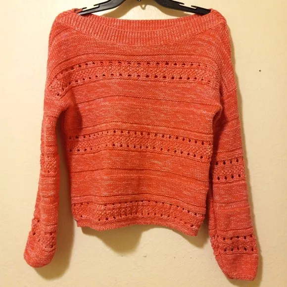 NWOT Pink Cotton Wide Neck Sweater