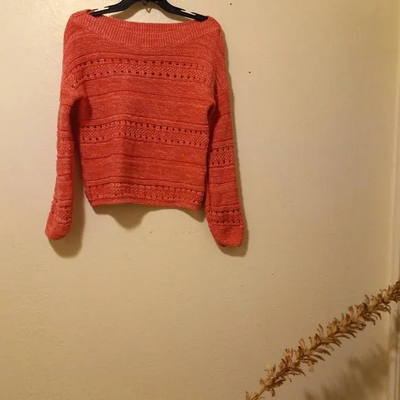 NWOT Pink Cotton Wide Neck Sweater