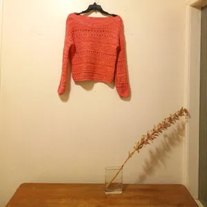 NWOT Pink Cotton Wide Neck Sweater