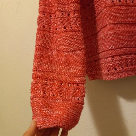 NWOT Pink Cotton Wide Neck Sweater