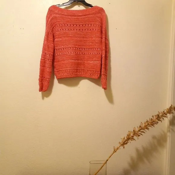 NWOT Pink Cotton Wide Neck Sweater