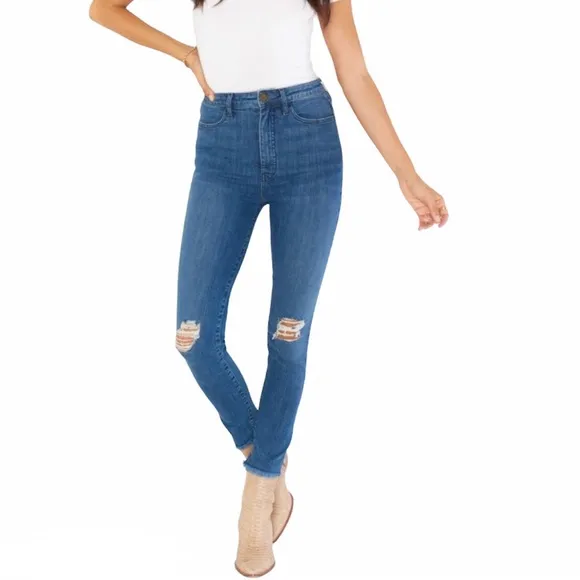 NWOT SMYM Soho Zip Up High Rise Skinny Jeans