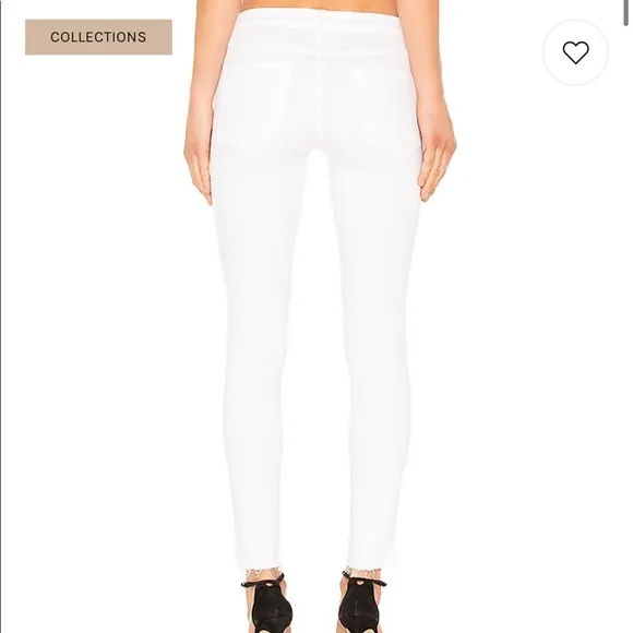 NWT $205 Frame Skinny de Jeanne Step Hem Jeans Blanc Size 25 Revolve