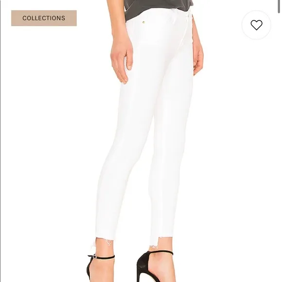 NWT $205 Frame Skinny de Jeanne Step Hem Jeans Blanc Size 25 Revolve