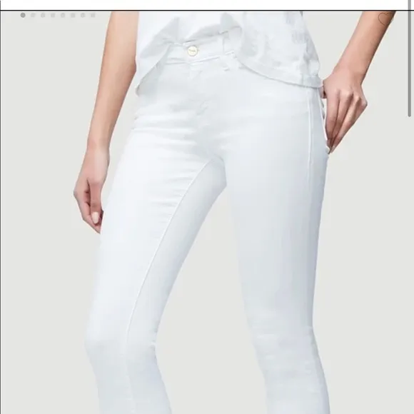 NWT $205 Frame Skinny de Jeanne Step Hem Jeans Blanc Size 25 Revolve