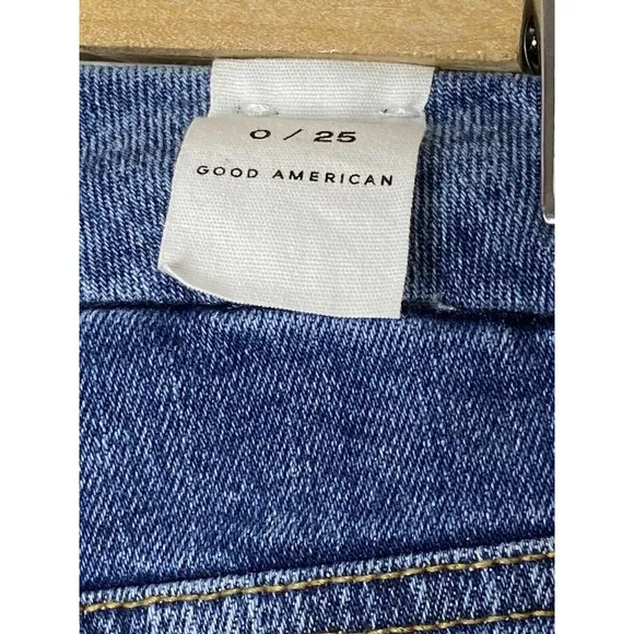 NWT Good American Womens Good Waist Cropp Jeans Sz 0/25 Skinny High Rise Indigo