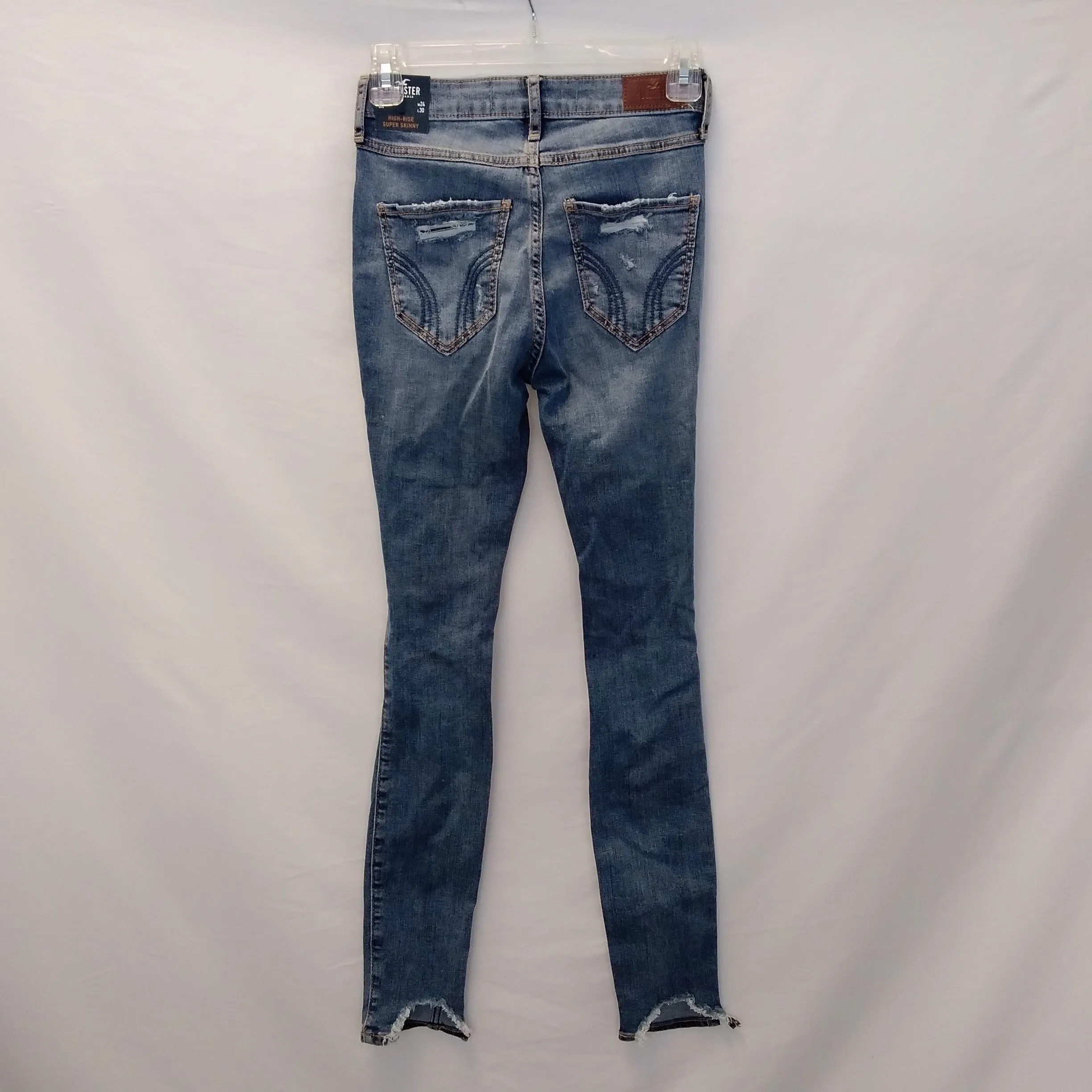 NWT - Hollister Super Skinny High-Rise Ripped Blue Jeans - W24 L30