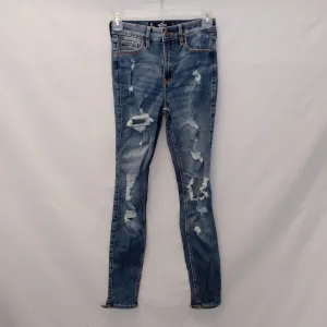 NWT - Hollister Super Skinny High-Rise Ripped Blue Jeans - W24 L30