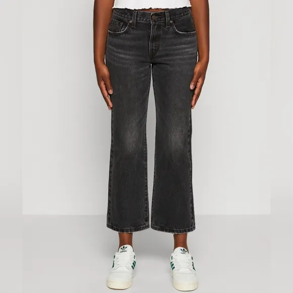 NWT Levi's Premium Black Play My Game Wash Middy Ankle Bootcut Jeans 25x27