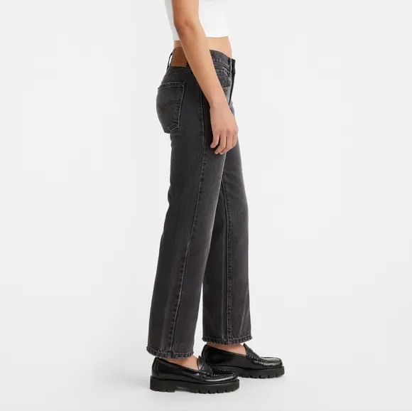 NWT Levi's Premium Black Play My Game Wash Middy Ankle Bootcut Jeans 25x27