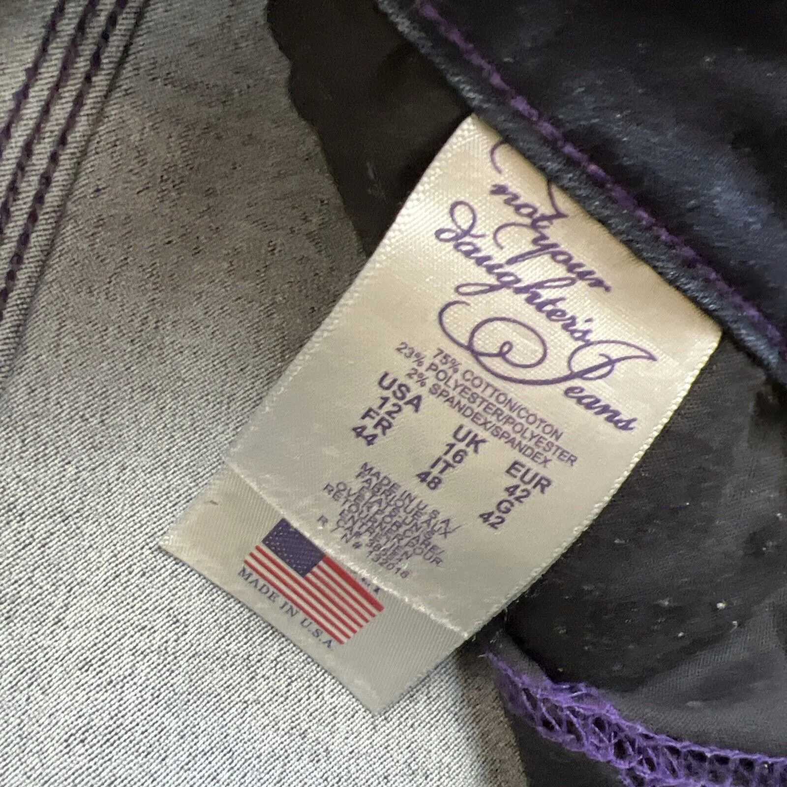 NYDJ Womens Blue Skinny Stretch Jeans Size 12 USA