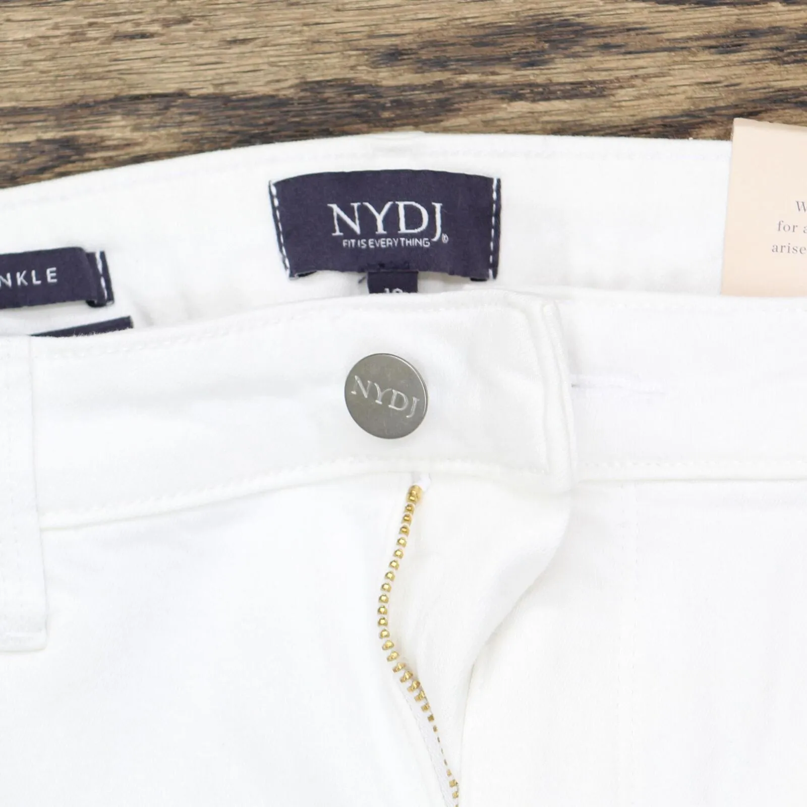 NYDJ Womens Skinny Ankle 5-Pocket Jeans A350722 White 10