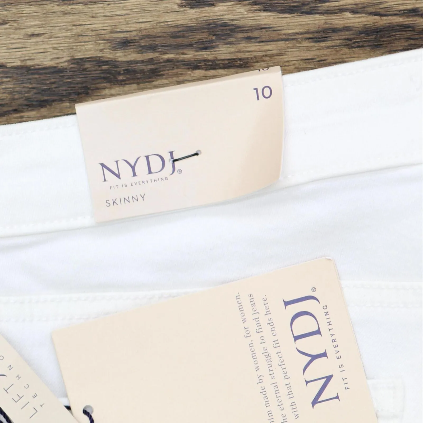 NYDJ Womens Skinny Ankle 5-Pocket Jeans A350722 White 10