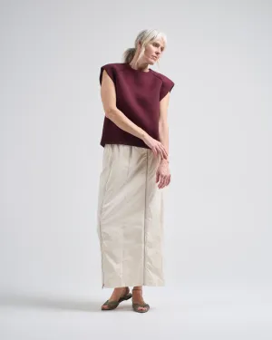 nylon zipper maxi skirt