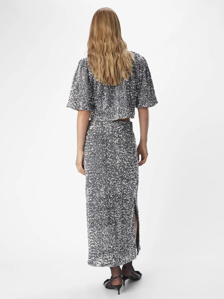 OBJKinne Sequin Maxi Skirt