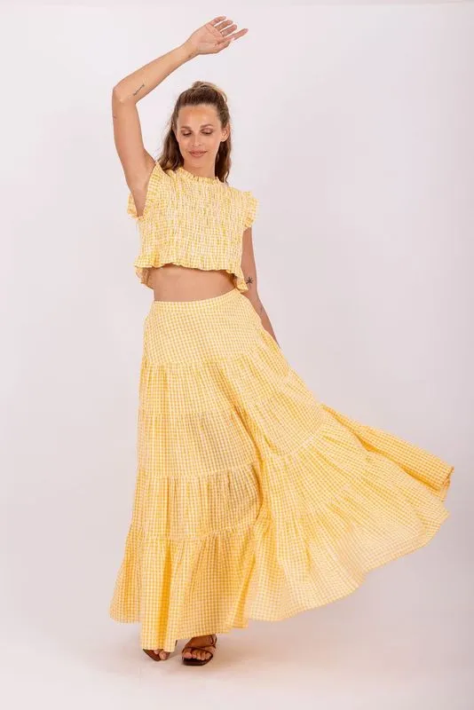 Odette Skirt - Yellow Gingham