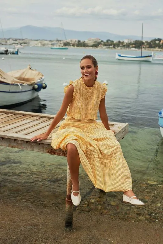 Odette Skirt - Yellow Gingham
