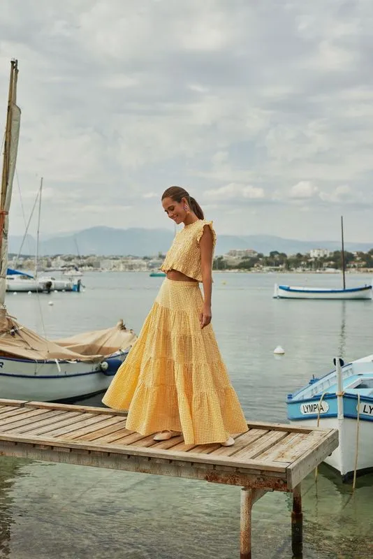 Odette Skirt - Yellow Gingham