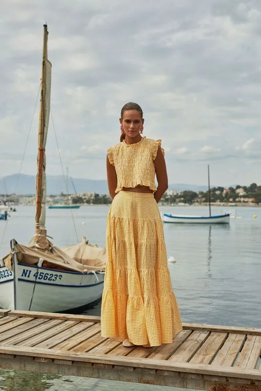 Odette Skirt - Yellow Gingham