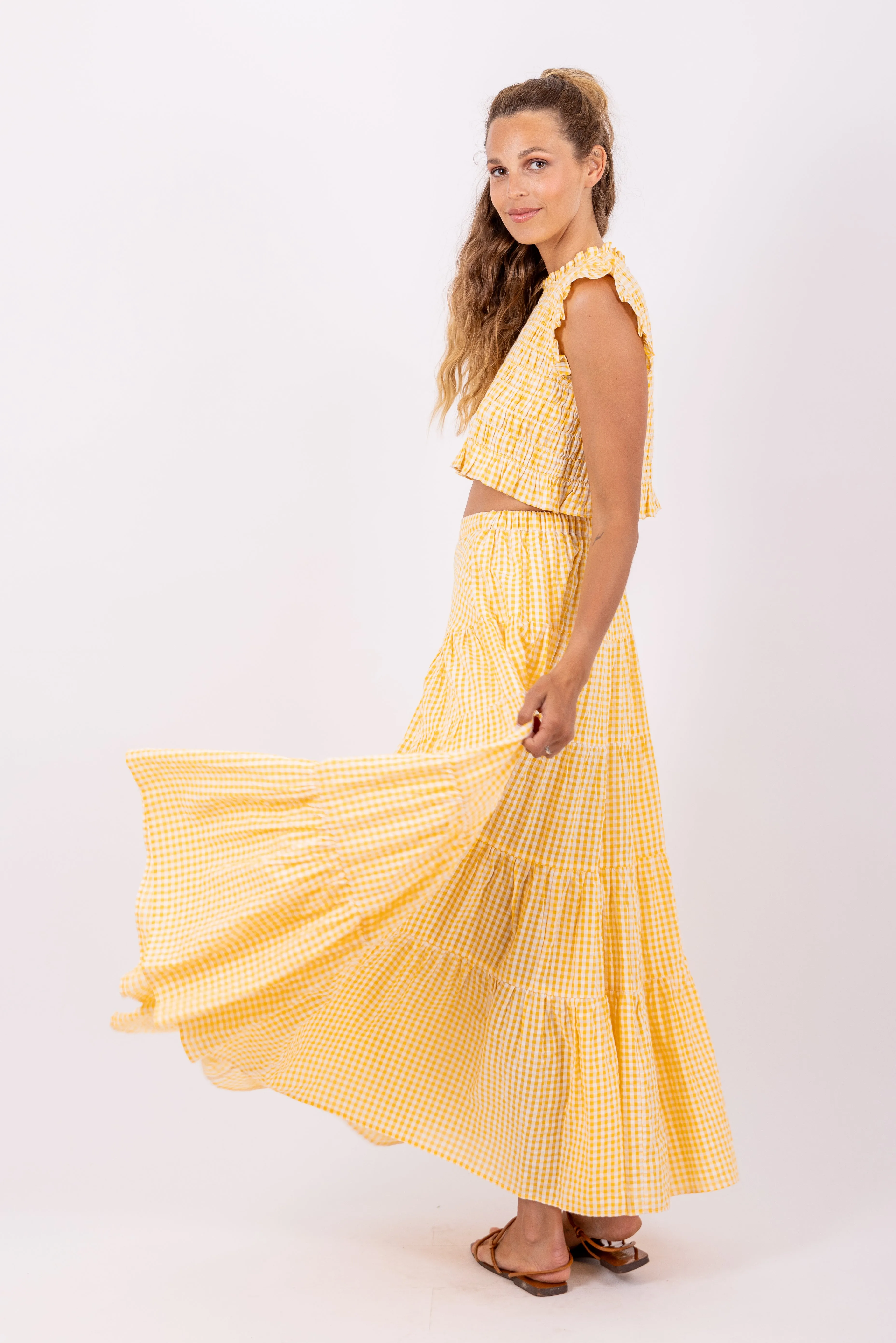 Odette Skirt - Yellow Gingham