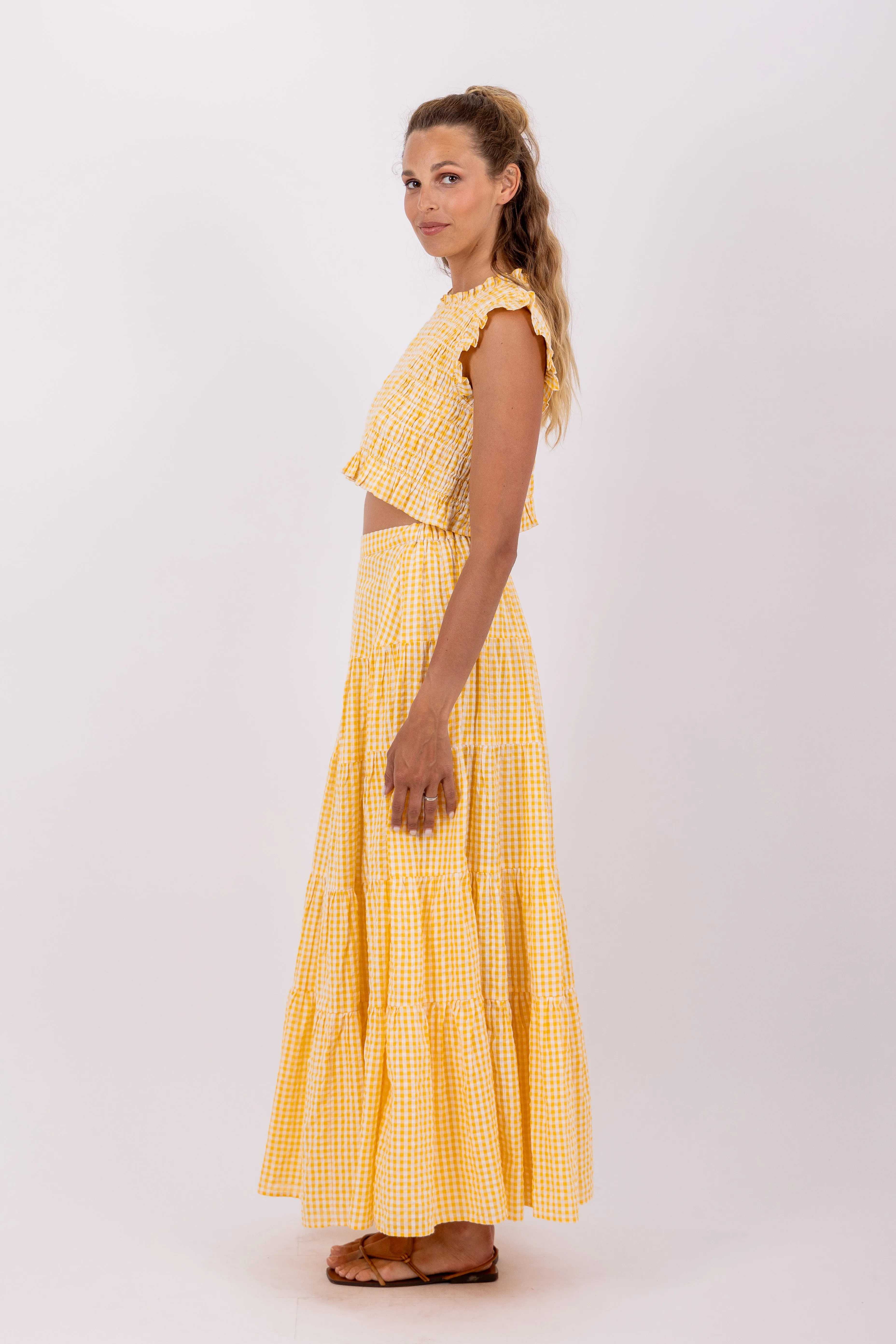 Odette Skirt - Yellow Gingham