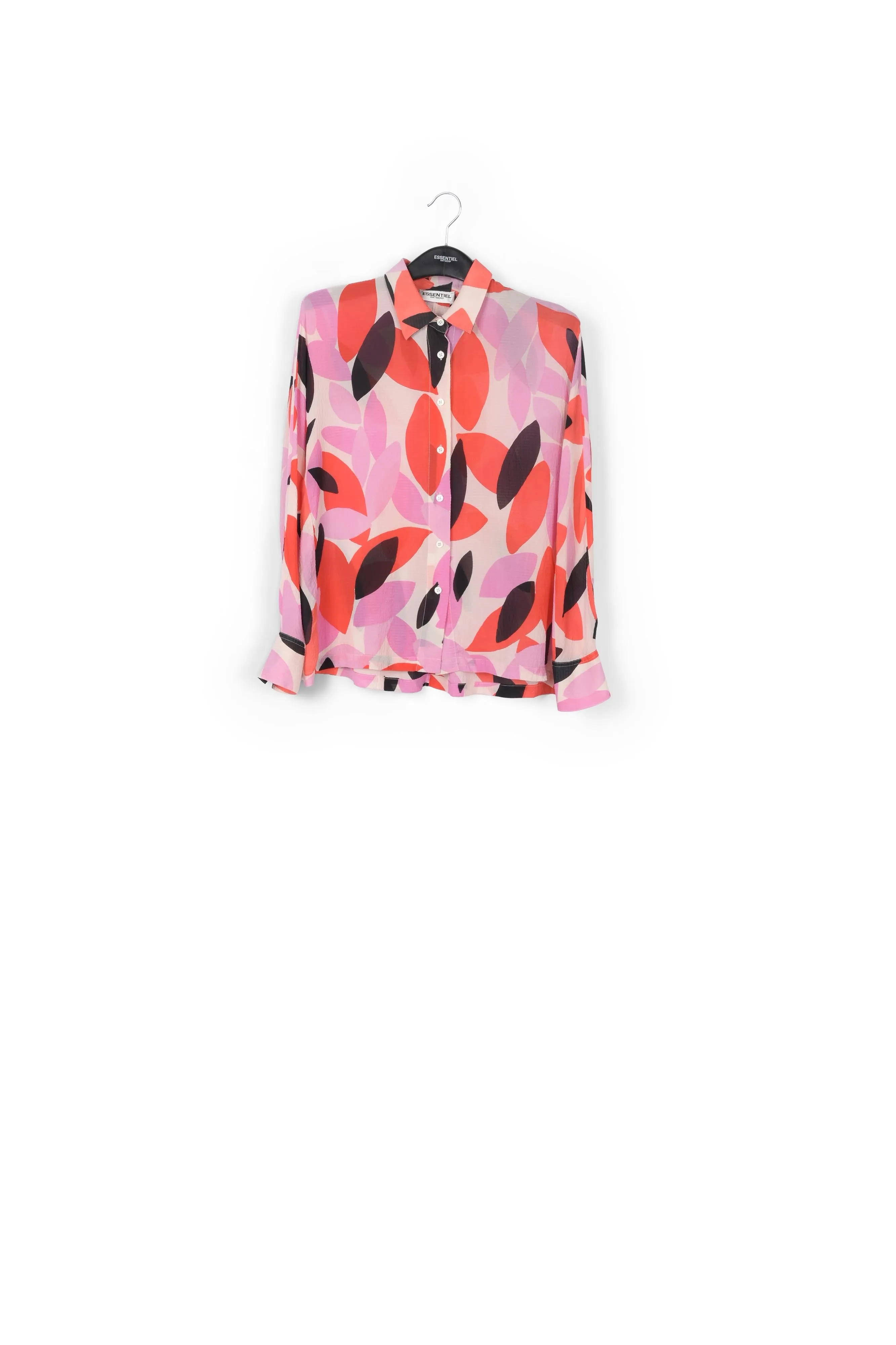 Off-white, red and pink abstract print shirt