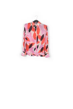 Off-white, red and pink abstract print shirt