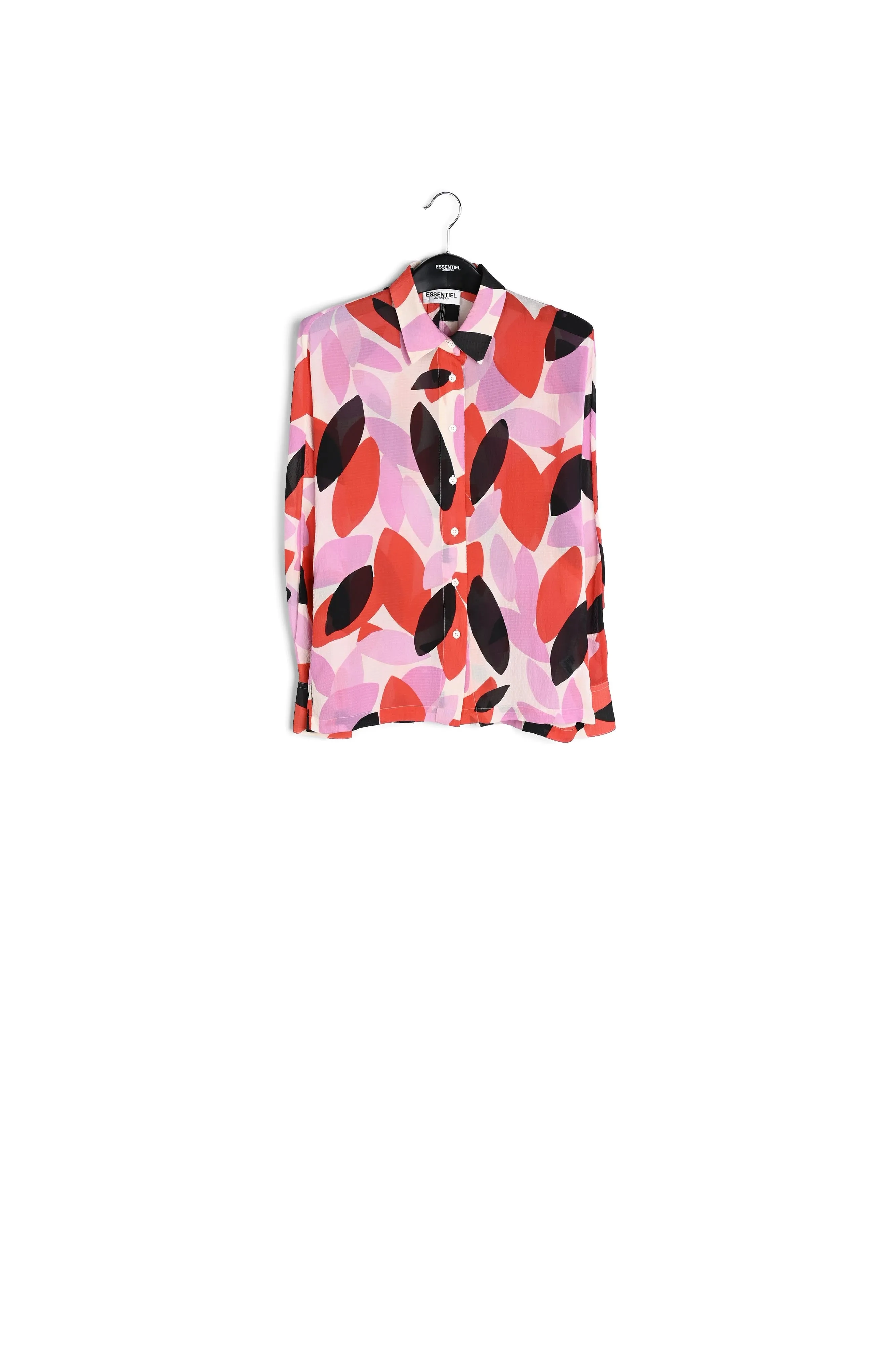 Off-white, red and pink abstract print shirt