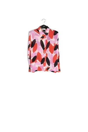 Off-white, red and pink abstract print shirt