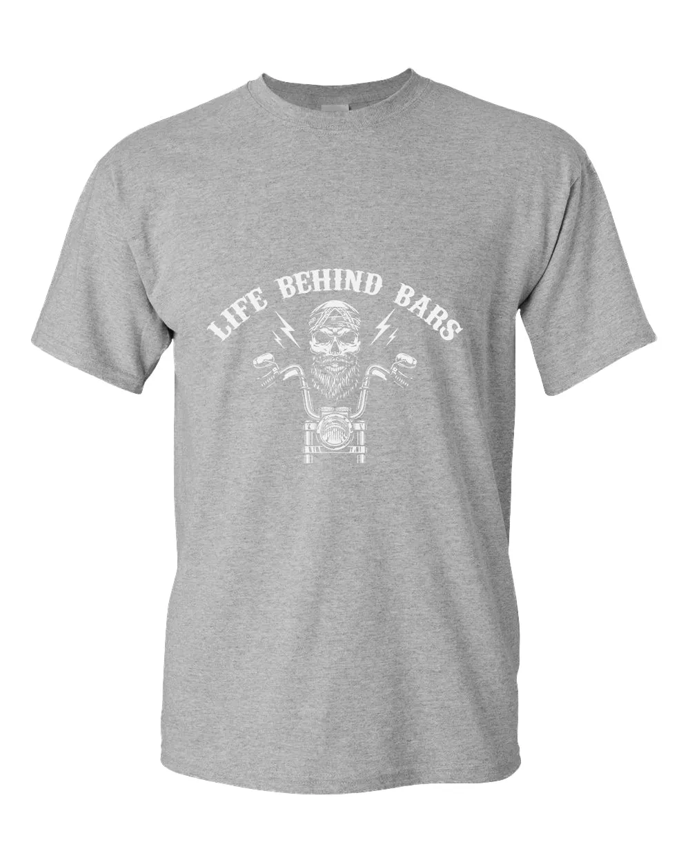 Old rider life behind bars motorcycle t-shirt