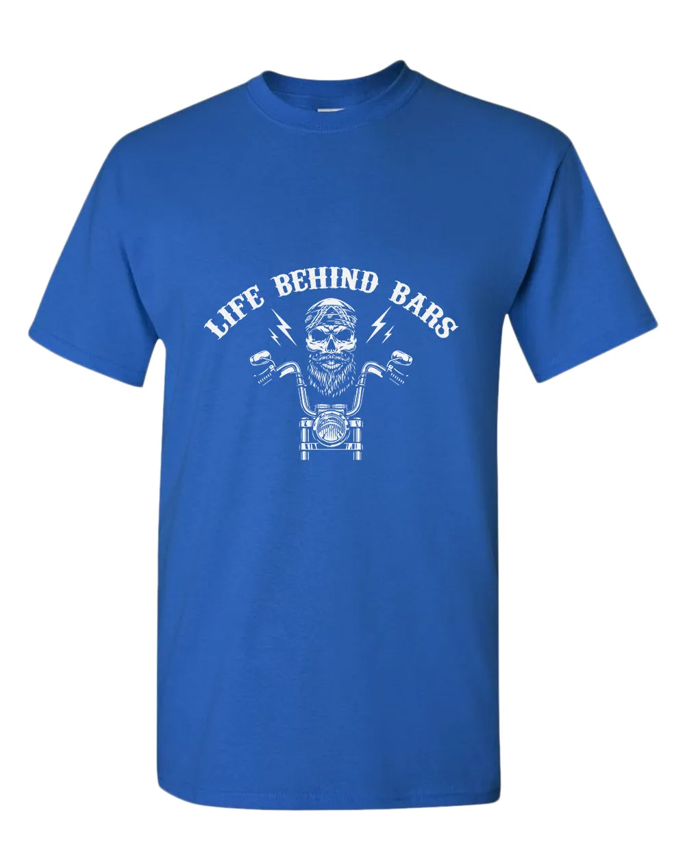 Old rider life behind bars motorcycle t-shirt