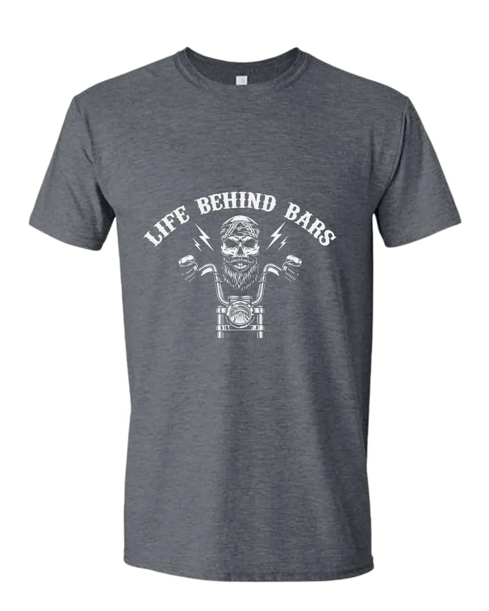 Old rider life behind bars motorcycle t-shirt