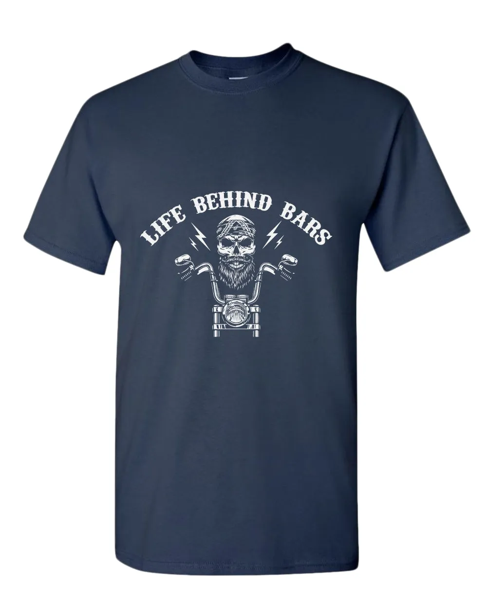 Old rider life behind bars motorcycle t-shirt
