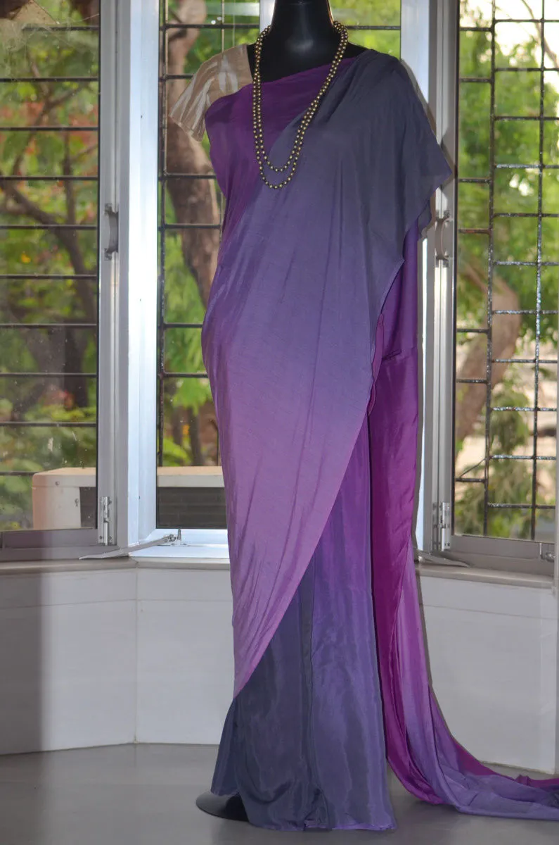 Ombre Shaded Soft Modal Muslin Mul Silk Saree