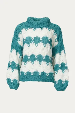 OPEN-KNIT CHUNKY TURTLENECK SWEATER