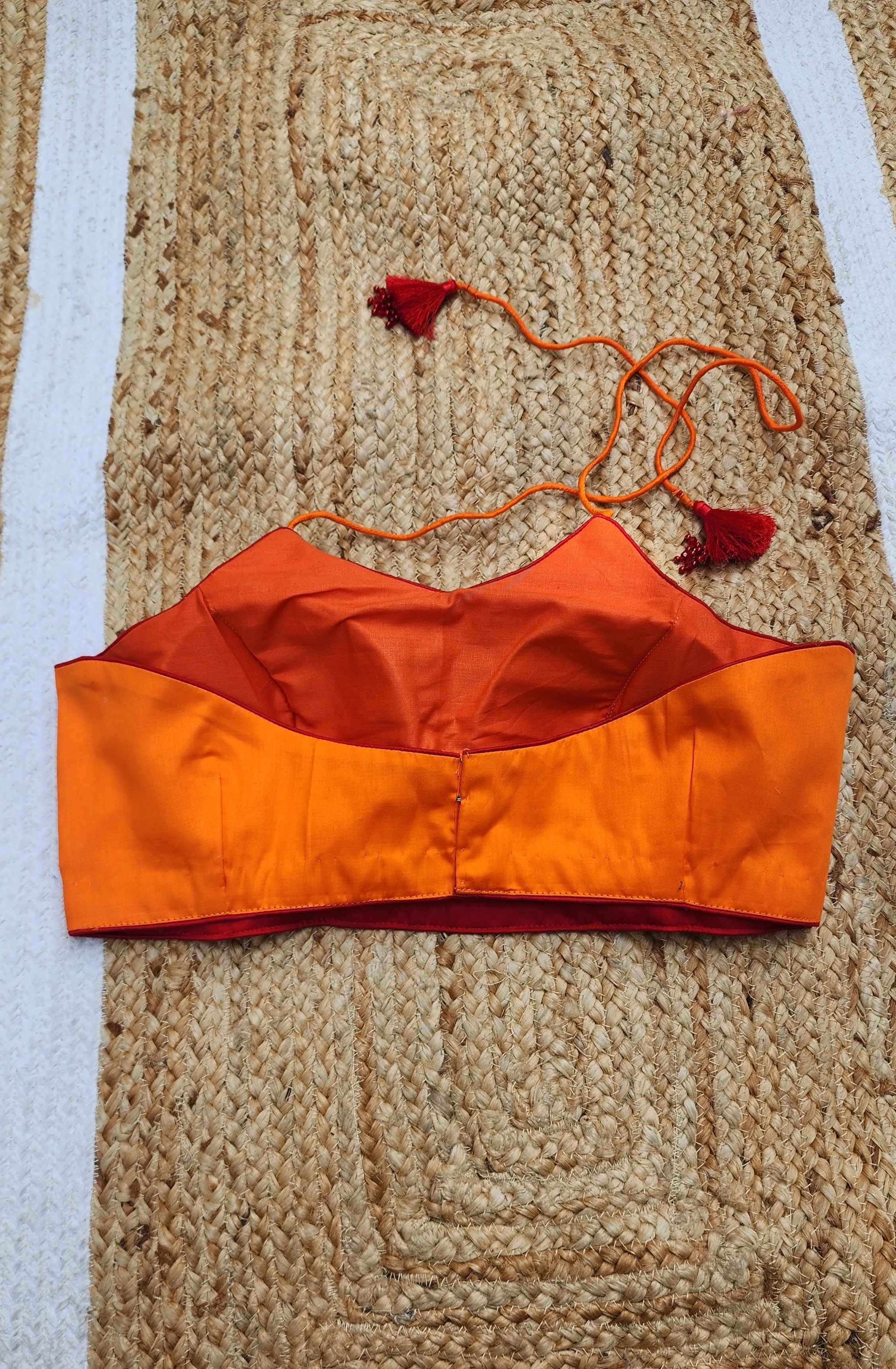 Orange Backless Bee Blouse