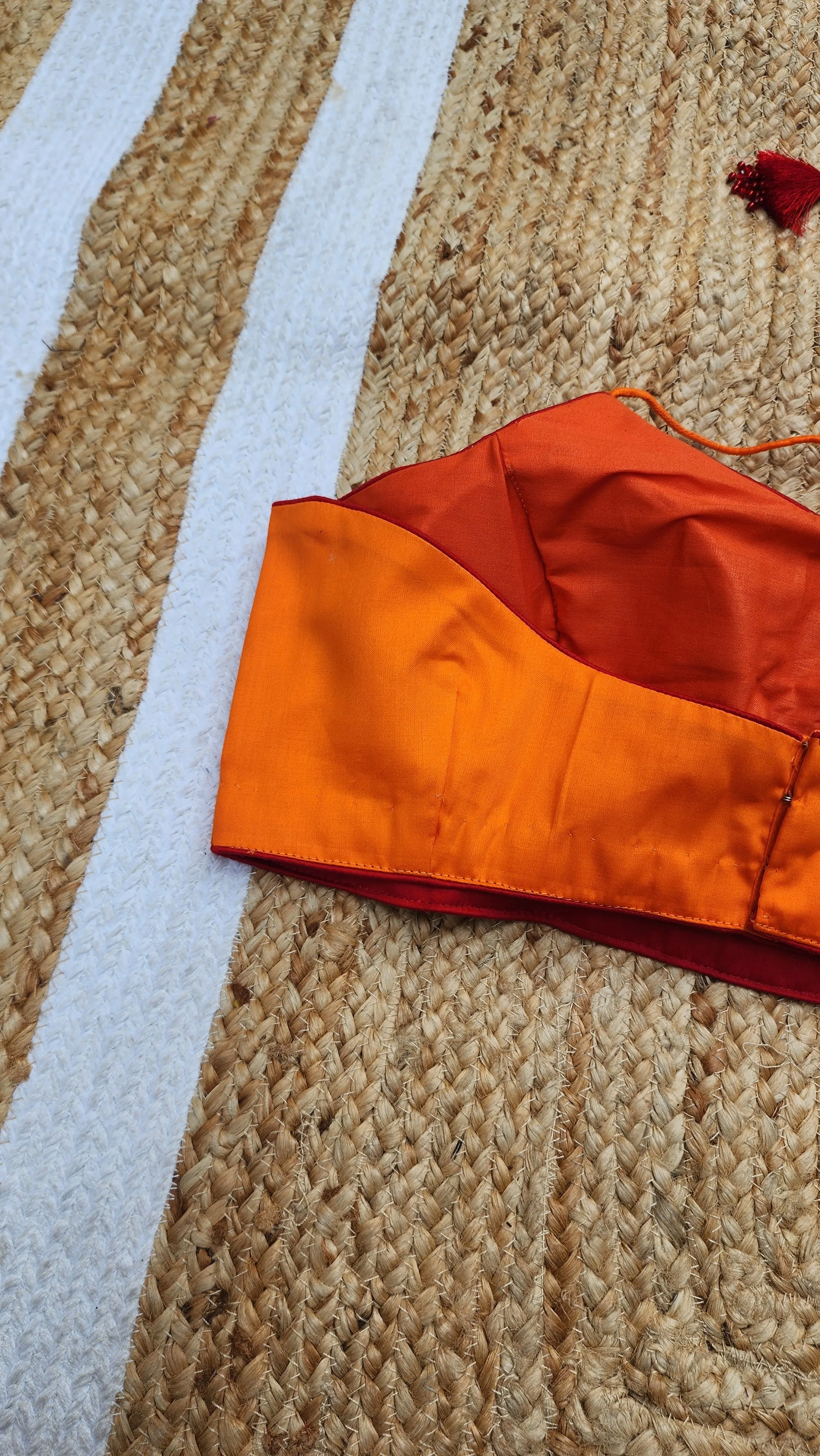 Orange Backless Bee Blouse