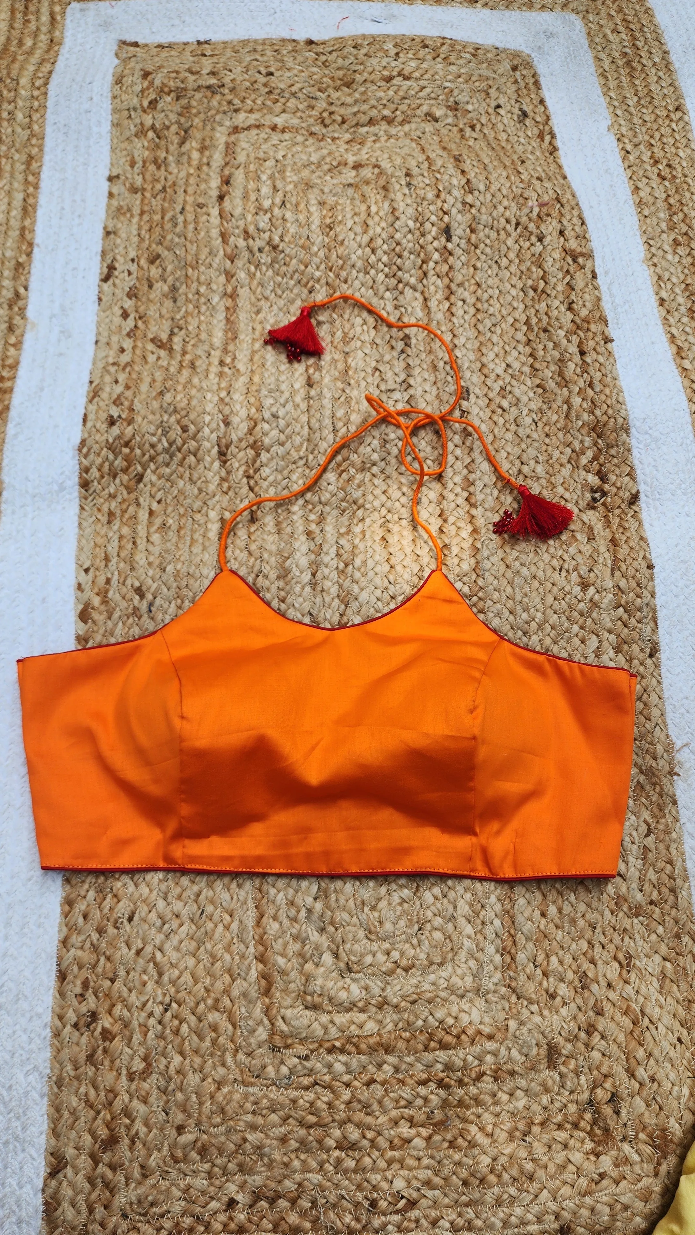 Orange Backless Bee Blouse
