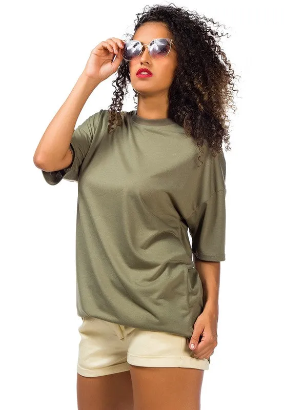 Over Sized Varsity Graphic Tee Top