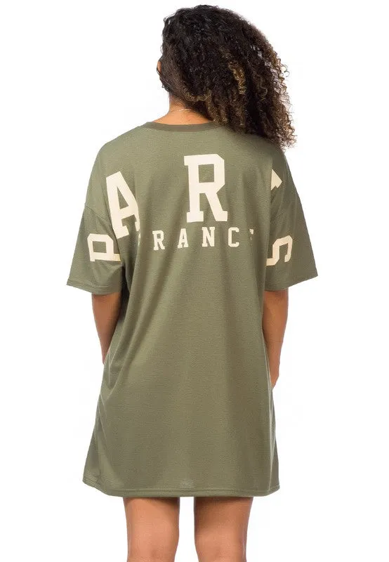 Over Sized Varsity Graphic Tee Top