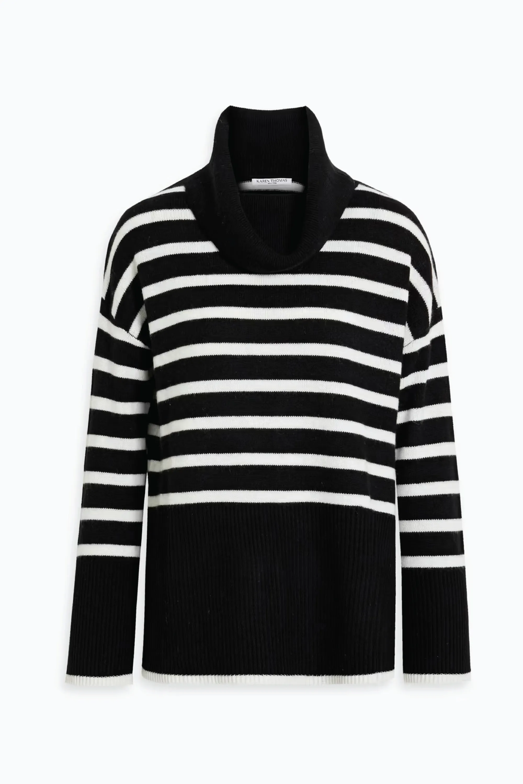 Oversize Stripe Turtleneck Sweater