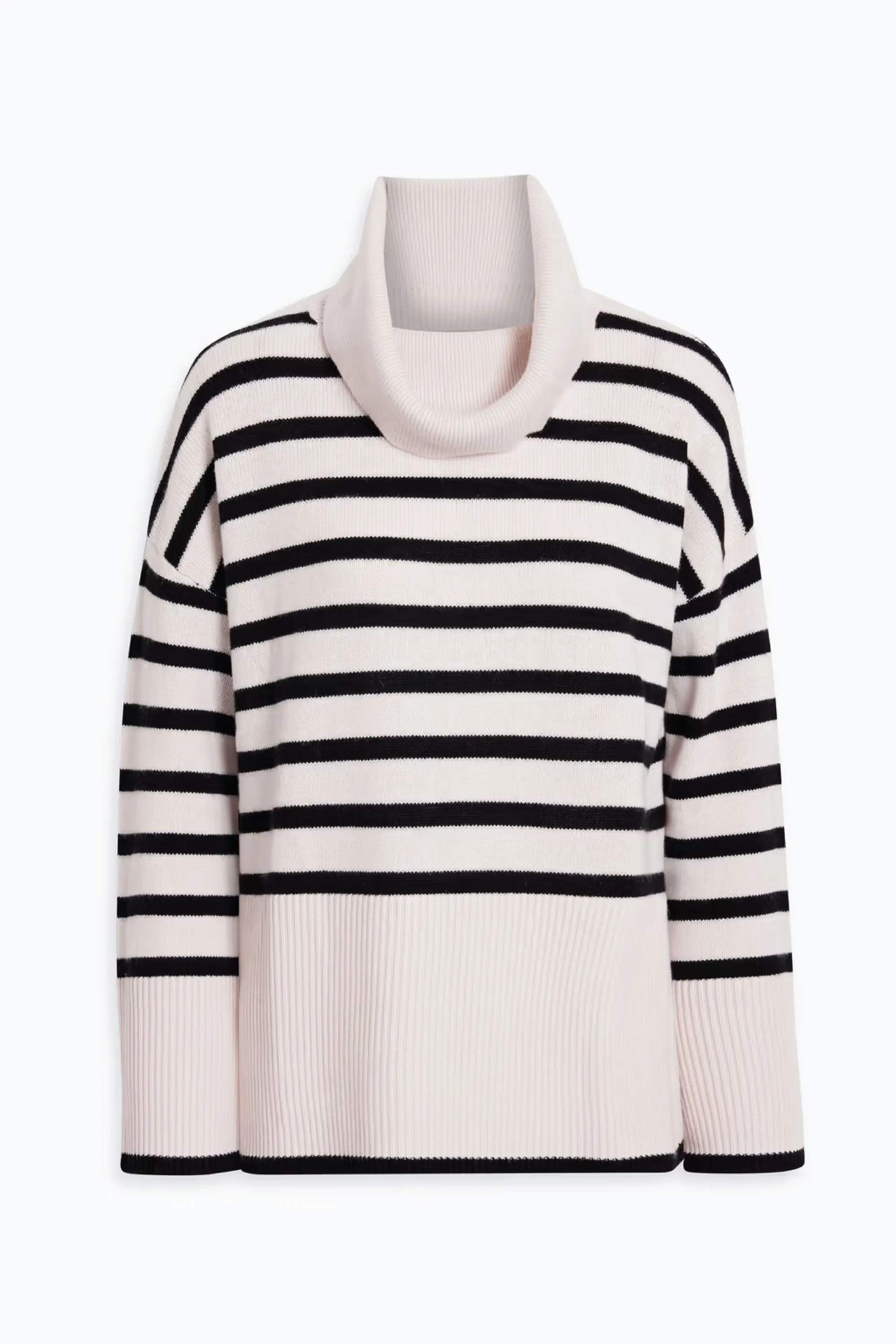Oversize Stripe Turtleneck Sweater