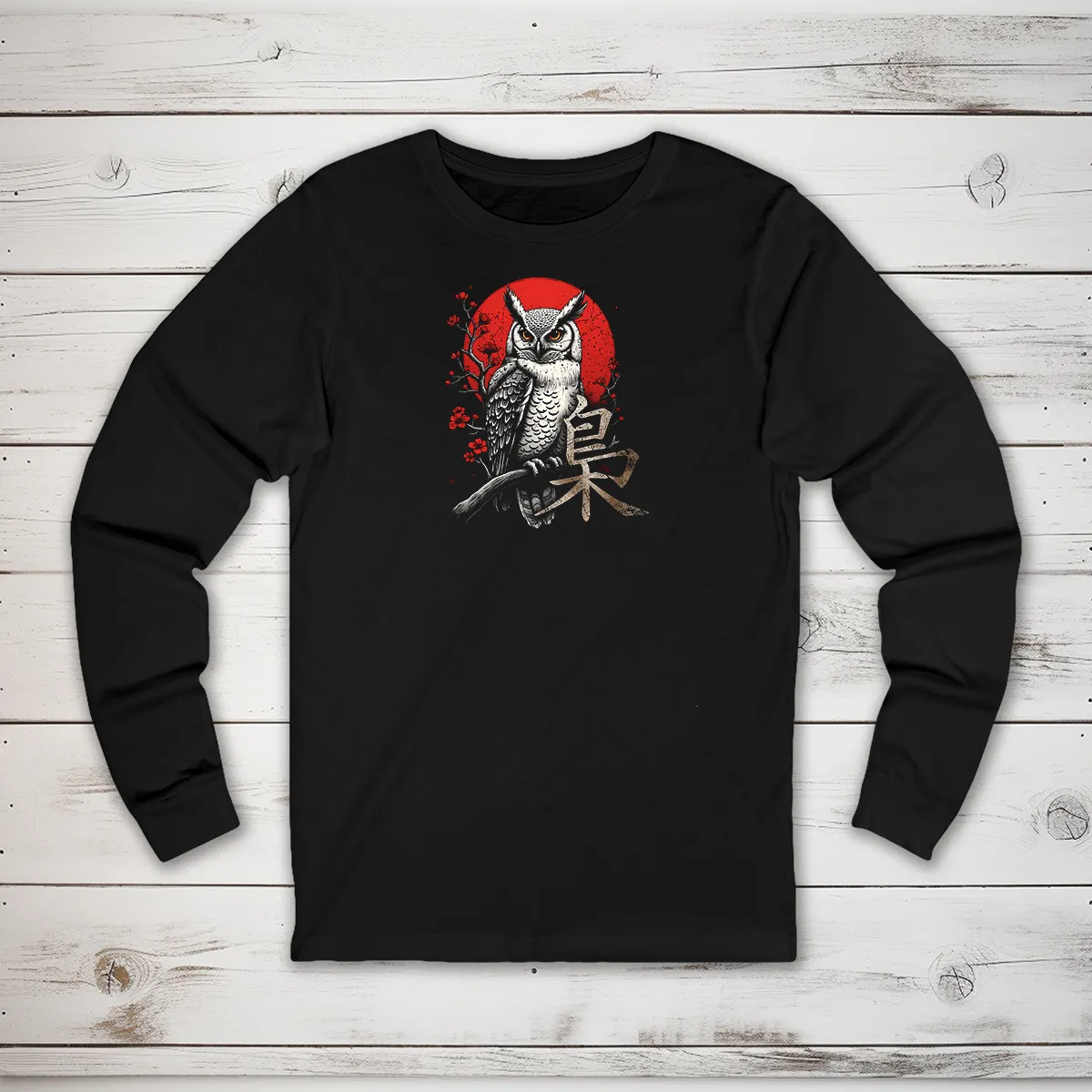 Owl Kanji Long Sleeve T-Shirt