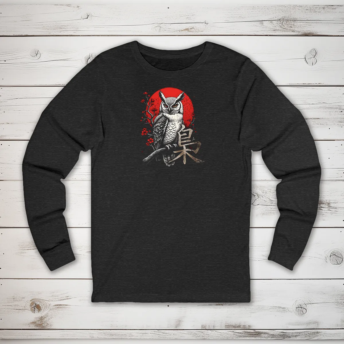 Owl Kanji Long Sleeve T-Shirt