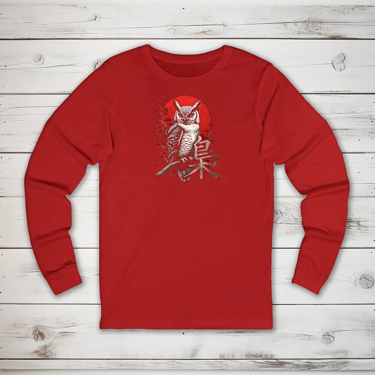 Owl Kanji Long Sleeve T-Shirt